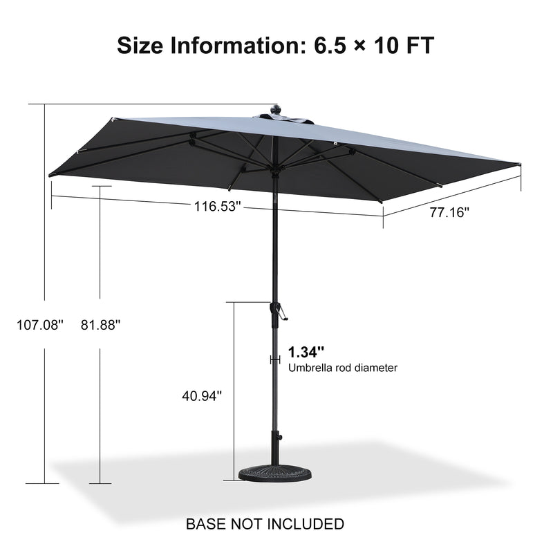 PURPLE LEAF Crank and Tilt Table Umbrella Outdoor Patio Market Umbrella with Visible Hand Crank System