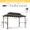 PURPLE LEAF Hardtop Grill Gazebo for Patio Bronze Permanent Metal Roof Outside Sun Shade Outdoor BBQ Canopy with String Lights