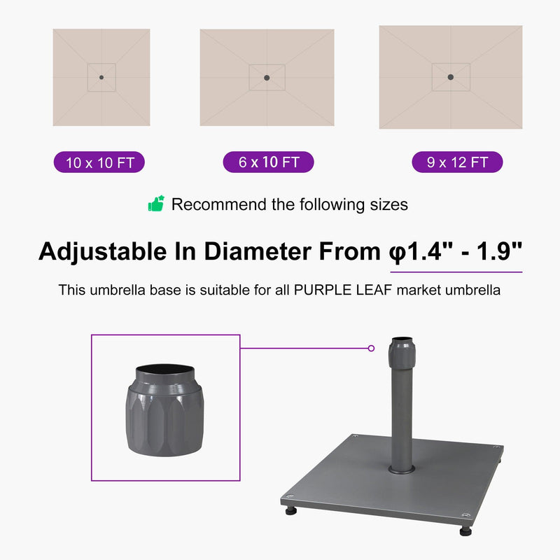 PURPLE LEAF Market Umbrella Table Umbrella Base ZY04BS-ATGB