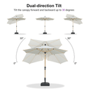 PURPLE LEAF Patio Market Umbrella Aluminum Outdoor Table Umbrella with Wood Color