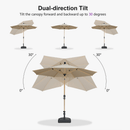 PURPLE LEAF Patio Market Umbrella Aluminum Outdoor Table Umbrella with Wood Color