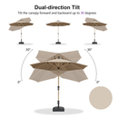 PURPLE LEAF Patio Market Umbrella Aluminum Outdoor Table Umbrella with Wood Color