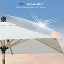 PURPLE LEAF Wood Pattern Tilting Patio Table Umbrella with Base, Outdoor Market Umbrella
