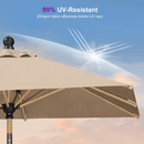 PURPLE LEAF Wood Pattern Tilting Patio Table Umbrella with Base, Outdoor Market Umbrella