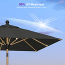 PURPLE LEAF Patio Market Umbrella Aluminum Outdoor Table Umbrella with Wood Color