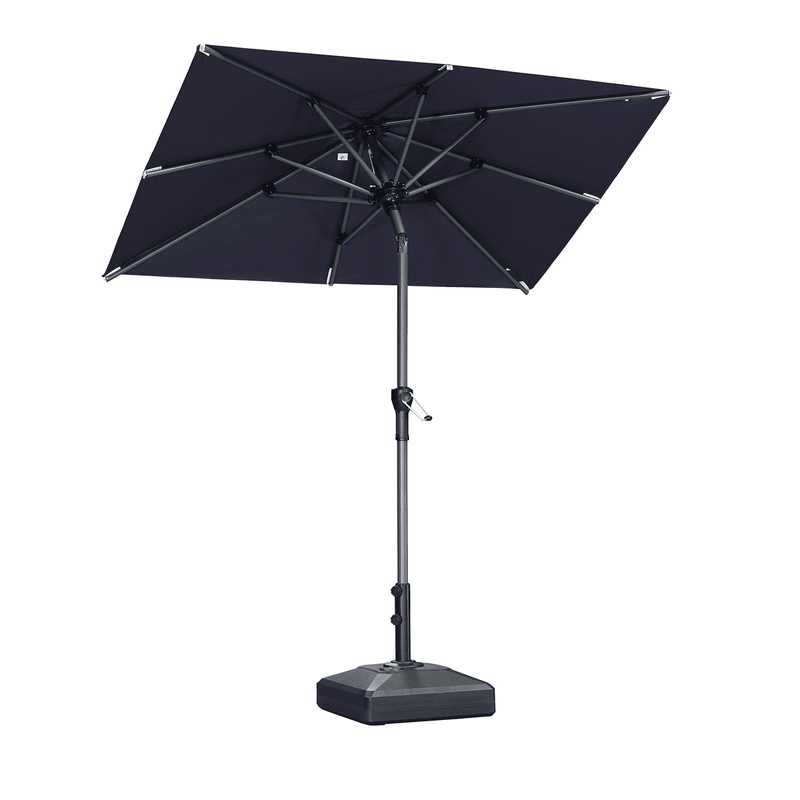 PURPLE LEAF Crank and Tilt Table Umbrella Outdoor Patio Market Umbrella with Visible Hand Crank System