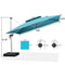 PURPLE LEAF Large Square Patio Cantilever Umbrella With Base for Garden Pool Porch
