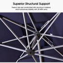 PURPLE LEAF Rectangular Large Outdoor Cantilever Umbrella With Base for Garden, Pool