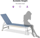 PURPLE LEAF Outdoor Chaise Lounge Chairs Set of 2 White Aluminum Lounge Chair Five-Position Adjustable Chaise with Wheels and Table for Pool Deck Patio