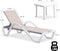 PURPLE LEAF Patio Chaise Lounge Chair Set Outdoor Plastic Textilene Lounger with Side Table 6 Adjustable Positions Sun Bathing Tanning Recliner for Pool Outside Beach in-Pool Lawn Poolside