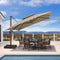 PURPLE LEAF SUNBRELLA Cantilever Umbrella Deluxe Wood Pattern Patio Umbrella