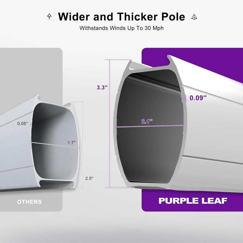 PURPLE LEAF Rectangle Outdoor Patio Umbrellas with Lights