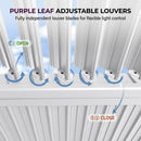 PURPLE LEAF Caesar LED Louvered Pergola with Integrated Solar Strip Lights Adjustable Aluminum Louvers Wind Resistant Pergolas for Patio Dining Deck Garden Yard White