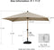 PURPLE LEAF Patio Market Umbrella Aluminum Outdoor Table Umbrella with Wood Color