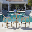 Clearance-PURPLE LEAF Outdoor Woven Bar Stools Set of 2, Aluminum Frame Counter Stools, for Pool Garden