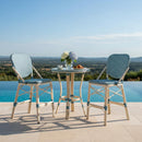 Clearance-PURPLE LEAF Outdoor Woven Bar Stools Set of 2, Aluminum Frame Counter Stools, for Pool Garden