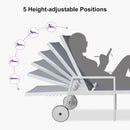 PURPLE LEAF Outdoor Chaise Lounge Chairs Set of 2 White Aluminum Lounge Chair Five-Position Adjustable Chaise with Wheels and Table for Pool Deck Patio