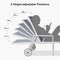 PURPLE LEAF Outdoor Chaise Lounge Chairs Set of 2 White Aluminum Lounge Chair Five-Position Adjustable Chaise with Wheels and Table for Pool Deck Patio