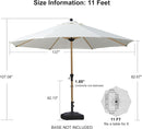 PURPLE LEAF Patio Market Umbrella Aluminum Outdoor Table Umbrella with Wood Color