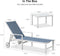 PURPLE LEAF Outdoor Chaise Lounge Chairs Set of 2 White Aluminum Lounge Chair Five-Position Adjustable Chaise with Wheels and Table for Pool Deck Patio
