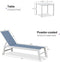 PURPLE LEAF Outdoor Chaise Lounge Chairs Set of 2 White Aluminum Lounge Chair Five-Position Adjustable Chaise with Wheels and Table for Pool Deck Patio