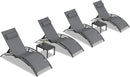 OPEN BOX I PURPLE LEAF Patio Chaise Lounge Set Outdoor Beach Pool Sunbathing Lawn Lounger Recliner Chair Outside Chairs with Side Table Included