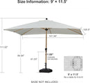 PURPLE LEAF Patio Market Umbrella Aluminum Outdoor Table Umbrella with Wood Color