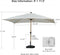 PURPLE LEAF Patio Market Umbrella Aluminum Outdoor Table Umbrella with Wood Color