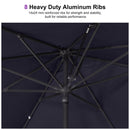 PURPLE LEAF Luxury Market Umbrella 1.9"/2.4"/3.1" Pole Commercial Hydraulic Semi-Automatic Umbrella