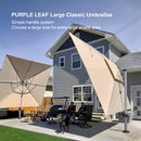 PURPLE LEAF Large Square Patio Cantilever Umbrella for Garden Pool Porch