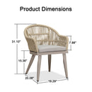 PURPLE LEAF Outdoor Bar Stools Set of 2 Rattan Bar Stools Counter Stools with Back and Cushions  for Patio, Garden, Kitchen