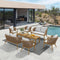 PURPLE LEAF Buler 4/8 Pieces Modern Patio Conversation Set with Rattan Chairs and Coffee Table Sofa for Poolside