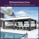 PURPLE LEAF Outdoor Hardtop Gazebo for Garden Bronze Double Roof Aluminum Frame Pavilion with Reinforcement Support Rod