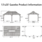 PURPLE LEAF 13' x 20' Patio Gazebo for Backyard Hardtop Galvanized Steel Roof Awning