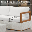 PURPLE LEAF Griffin white L-shaped patio set, featuring extra-deep 28.7" seat cushions.