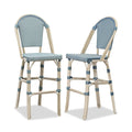 OPEN BOX I PURPLE LEAF French Counter Height Bar Height Stool Set of 2, Patio Bar Chairs with Back Rattan, French Bistro Set