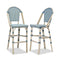 OPEN BOX I PURPLE LEAF French Counter Height Bar Height Stool Set of 2, Patio Bar Chairs with Back Rattan, French Bistro Set