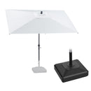 PURPLE LEAF Crank and Tilt Rectangular Outdoor Patio Market Umbrella with Base