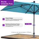 PURPLE LEAF Crank and Tilt Rectangular Outdoor Patio Market Umbrella with Base