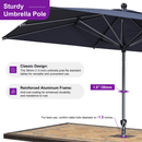 PURPLE LEAF Crank and Tilt Rectangular Outdoor Patio Market Umbrella with Base
