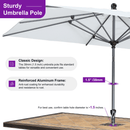 PURPLE LEAF Crank and Tilt Rectangular Outdoor Patio Market Umbrella with Base