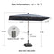 PURPLE LEAF Deluxe Aluminum Market Umbrella, Outdoor Table Umbrella for Patio, Porch