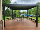 PURPLE LEAF 9' × 12' Outdoor Louvered Pergola Patio Sun Shade Shelter with Adjustable Hardtop Patio Pergola Grey - Purple Leaf Garden