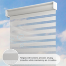 PURPLE LEAF Athena Louvered Pergola White Outdoor Aluminum Pergola with Roller Blind Adjustable Gazebo for Patio Deck Garden