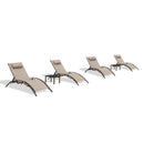 PURPLE LEAF Outdoor Chaise Lounge Chair  Patio Pool Lounger Bronze Aluminum Chairs with Side Table Adjustable Tanning Recliner for Outside Backyard Yard Deck Balcony Beach