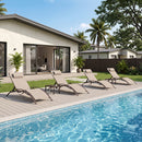 PURPLE LEAF Outdoor Chaise Lounge Chair  Patio Pool Lounger Bronze Aluminum Chairs with Side Table Adjustable Tanning Recliner for Outside Backyard Yard Deck Balcony Beach