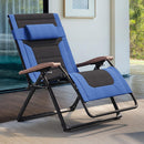 Purple Leaf Widened Outdoor Chaise Lounge , Patio Zero Gravity Recliner, Folding Chair, with Quilted Seat and Adjustable Headrest, Suitable for Lawns, Camping, Gardens, and Pools, Available in Black, Blue, and Gray.