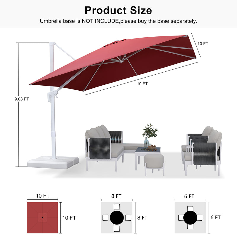 PURPLE LEAF White Outdoor Patio Umbrella Economical Large Patio Umbrellas