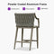 PURPLE LEAF Outdoor Bar Stool Set of 2 Aluminum Frame Bar Chair with Cushion and Back Kitchen Island Bar Stools
