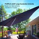 PURPLE LEAF SUNBRELLA Fabric Double Top Square Cantilever Umbrella with Wood Pattern